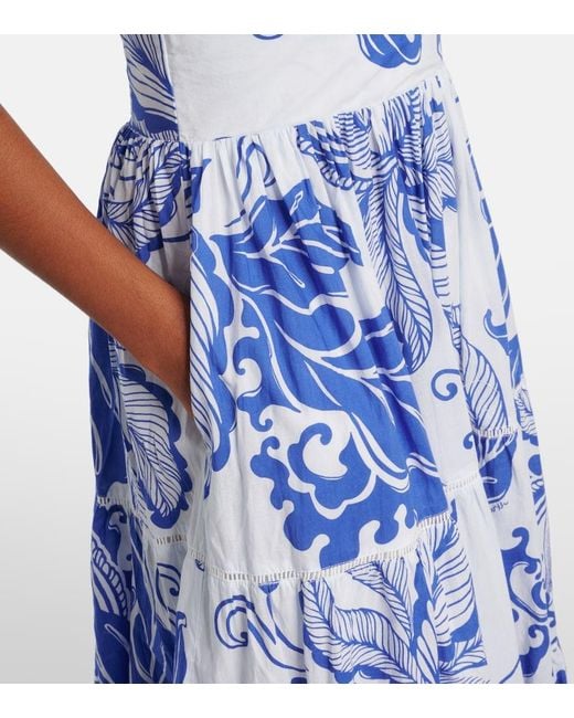 Poupette Blue Milena Printed Cotton Maxi Dress