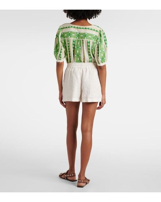 Velvet White Sutton Linen Shorts