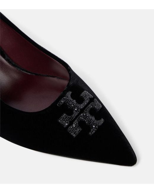 Tory Burch Black Eleanor Pave 65 Velvet Pumps