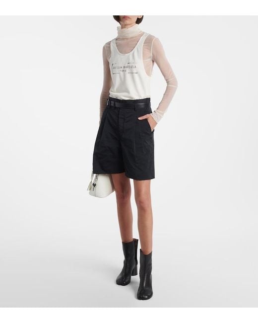 Maison Margiela Black Distressed Shorts
