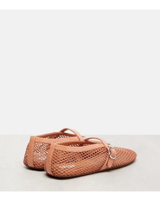 Alaïa Pink Mesh Ballet Flats