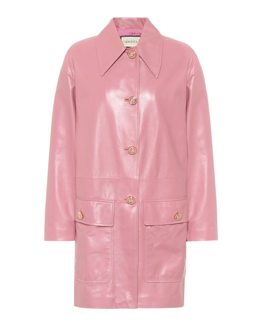 Gucci Pink Leather Coat