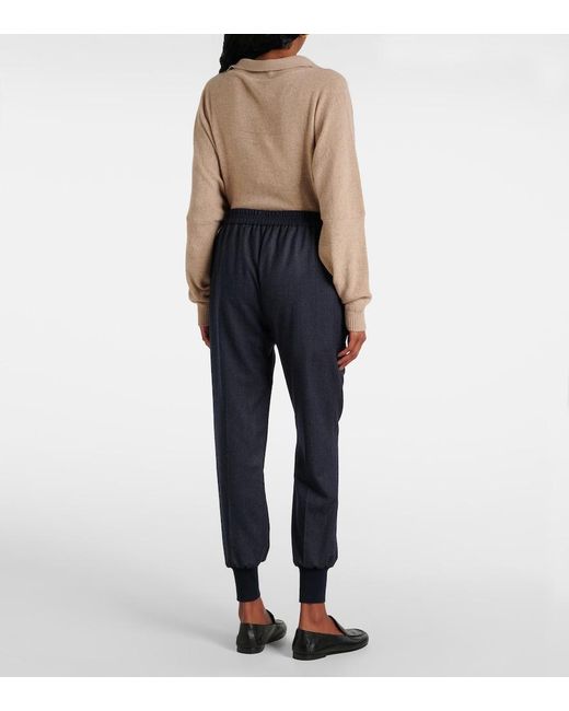 Stella McCartney Blue Wool Flannel Sweatpants
