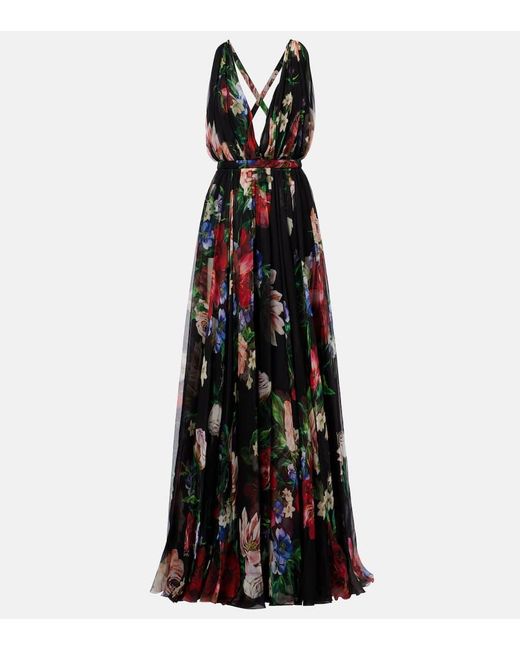 Dolce & Gabbana Black Robe Aus Seidenchiffon