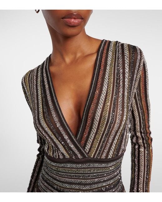 Missoni Multicolor Sequined Striped Gown