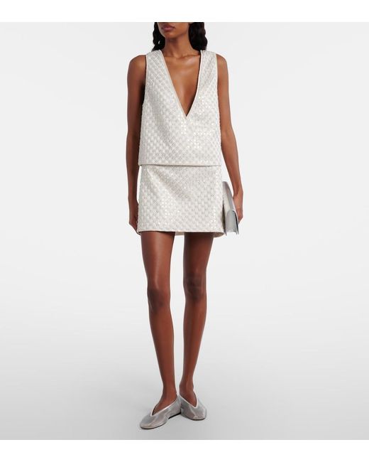 Dorothee Schumacher White Sparkling Statement Sequined Miniskirt