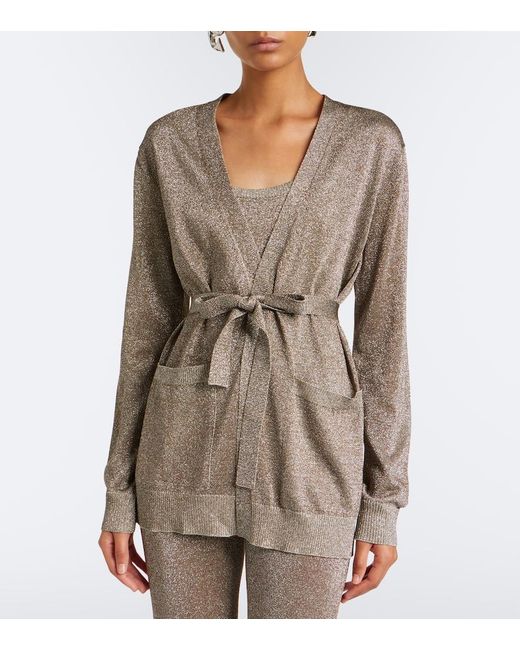 Missoni Brown Knitted Lame Wrap Cardigan