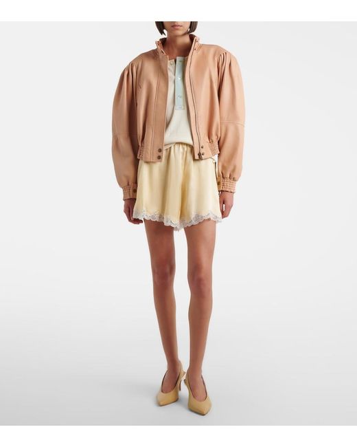 Chloé White Ribbed-Knit Cotton Jersey Henley Shirt