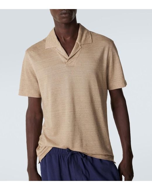 Zegna Natural Linen Polo Shirt for men