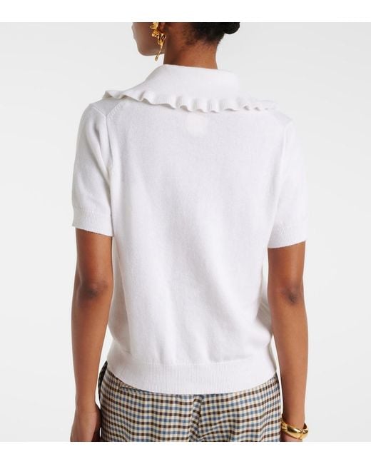 Jardin Des Orangers White Cotton And Cashmere Cardigan