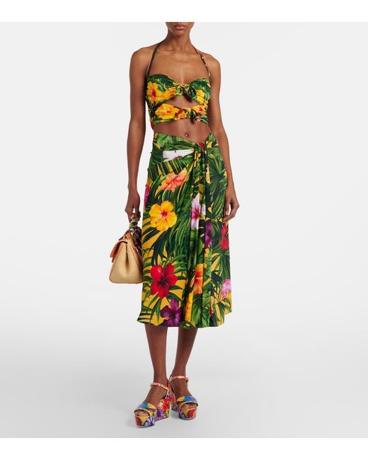 Dolce & Gabbana Blue Bianca Floral Wedges