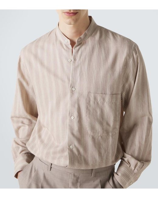 STÒFFA Natural Striped Cotton And Silk Shirt for men
