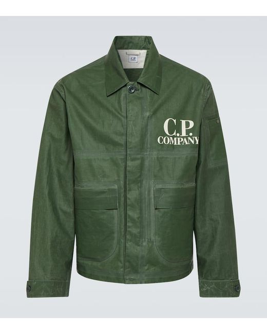 Giacca Toob in lino con logo di C P Company in Green da Uomo