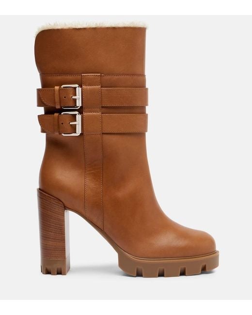 Christian Louboutin Brown Ankle Boots Elisawalk 100 Aus Leder
