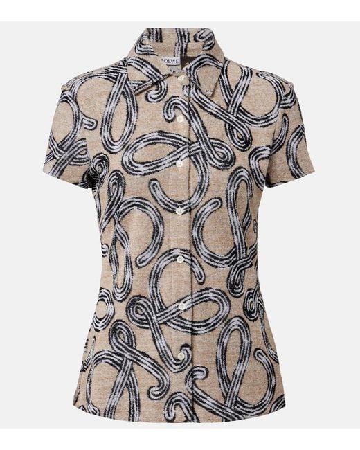 Loewe White Paula's Ibiza Anagram Cotton-Blend Shirt