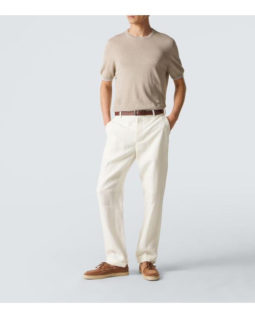 Fedeli Natural Linen And Cotton Sweater for men