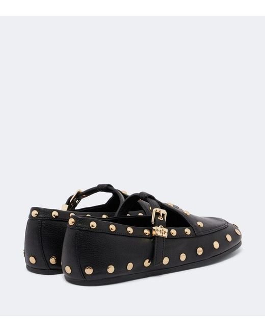 Ganni Black Mary Jenny Studded Flats