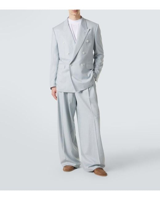 Dolce & Gabbana Blue Double-Breasted Blazer for men