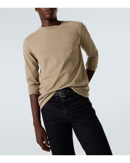 The Row Longsleeve Leon Aus Baumwoll-Jersey in Natural für Herren