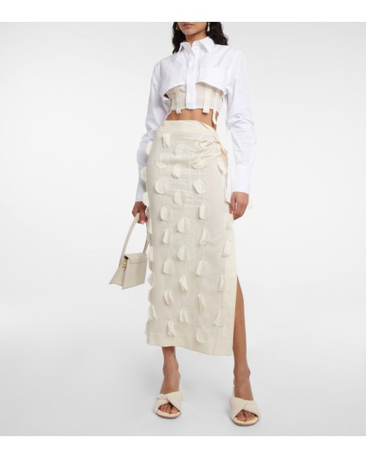 Jacquemus Cinta Cropped Cotton Shirt in White | Lyst Canada