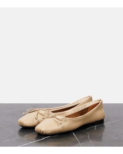 Khaite Natural Charlotte Leather Ballet Flats