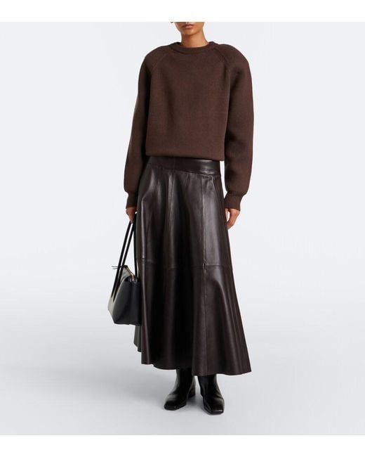 Frankie Shop Brown Lina Wool-Blend Sweater