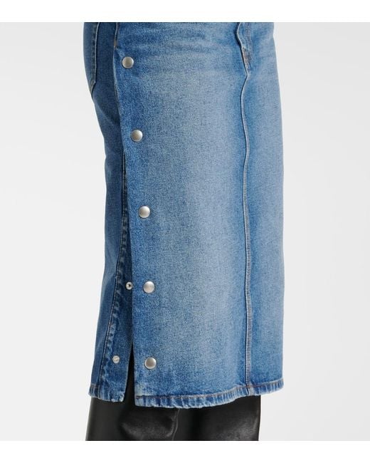 Stella McCartney Blue Mid-Rise Denim Pencil Skirt