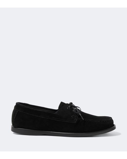 Saman Amel Black City Moc Suede Boat Shoes for men