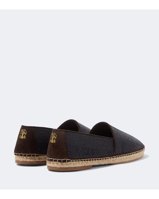 Brunello Cucinelli Black Suede-Trimmed Espadrilles for men