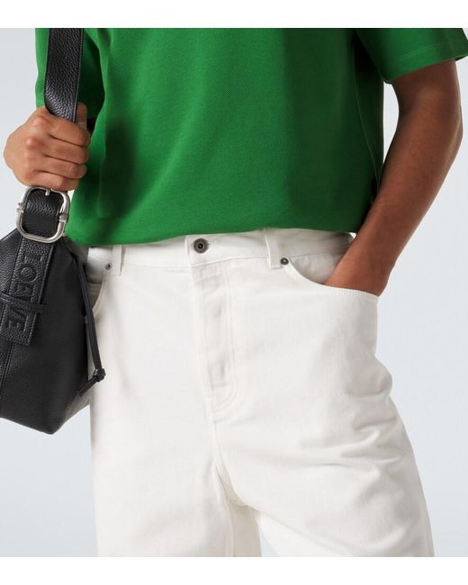 Loewe White Anagram Wide-Leg Jeans for men