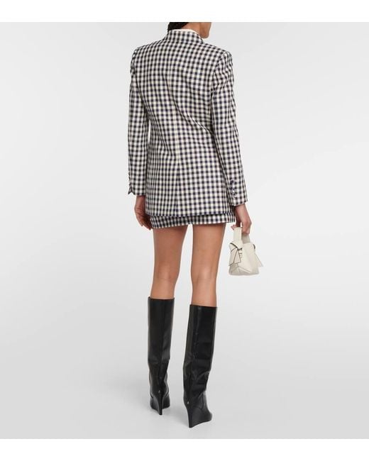 AMI Blue Checked Wool And Cotton Blazer