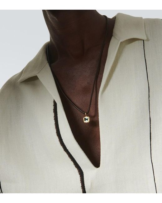 Octavia Elizabeth Metallic 18Kt Pendant Necklace With Tourmaline for men
