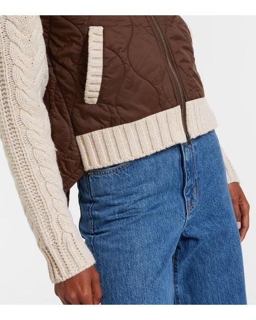 Veronica Beard Brown Patra Quilted Wool-Trimmed Jacket