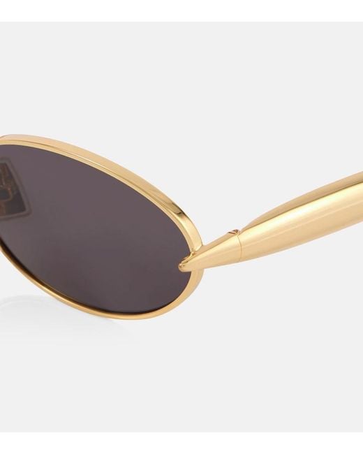 Bottega Veneta Brown Sardine Oval Sunglasses