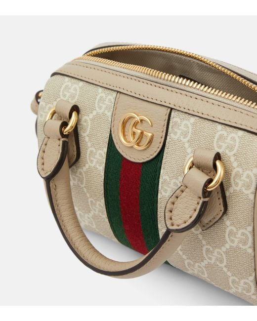 Gucci Metallic Ophidia Super Mini Leather-trimmed Tote Bag