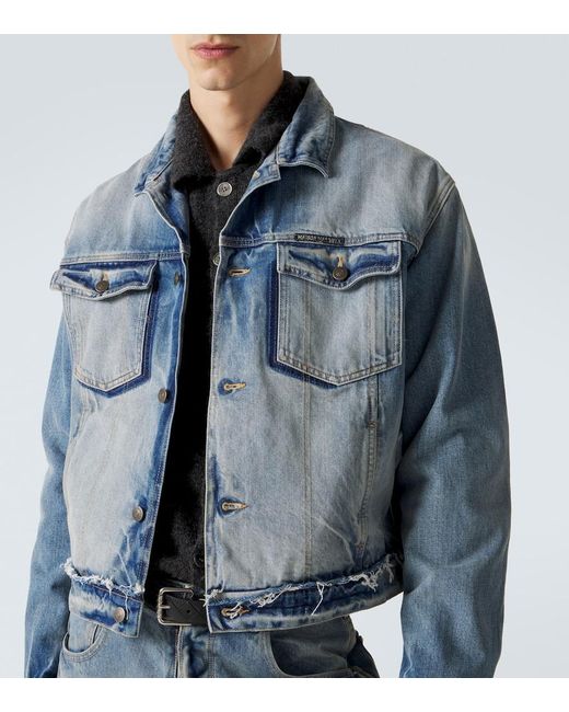 Maison Margiela Blue Distressed Denim Jacket for men