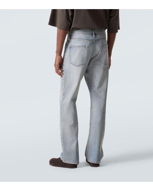 Fear Of God Blue Faded Mid-Rise Straight Jeans for men