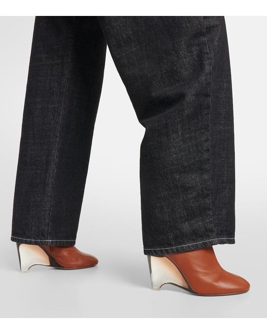 Alaïa Brown Leather Knee-High Boots