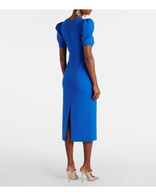 Rebecca Vallance Blue Midikleid Antonella Aus Crepe