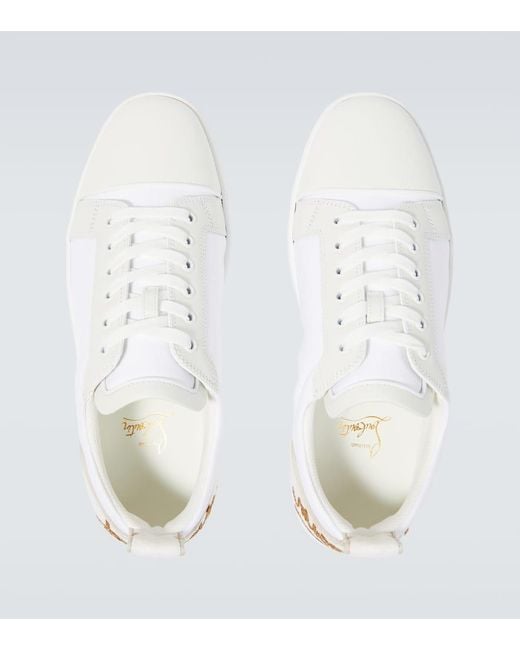 Sneakers Fun Louis Junior in pelle di Christian Louboutin in White da Uomo