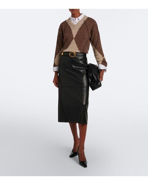 Altuzarra Brown Parish Argyle Wool And Alpaca Blend Sweater