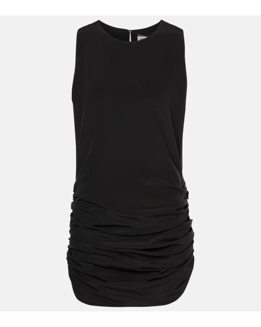 Saint Laurent Black Silk Minidress