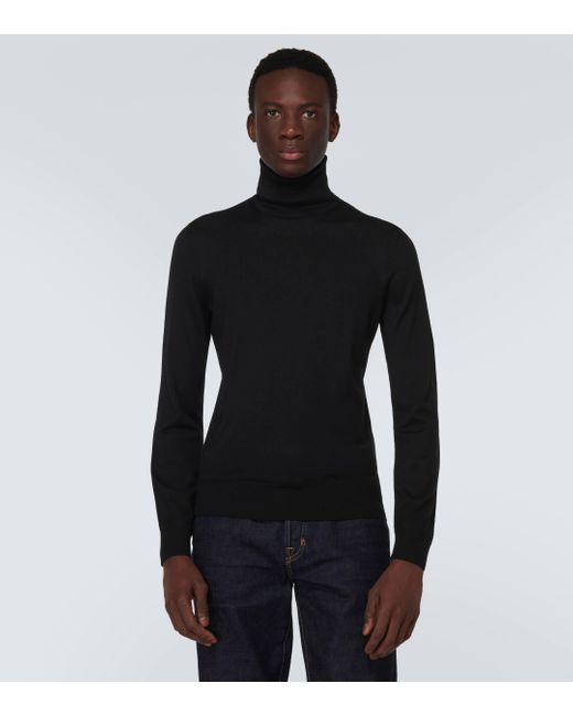 Tom Ford Black Wool Turtleneck Sweater for men
