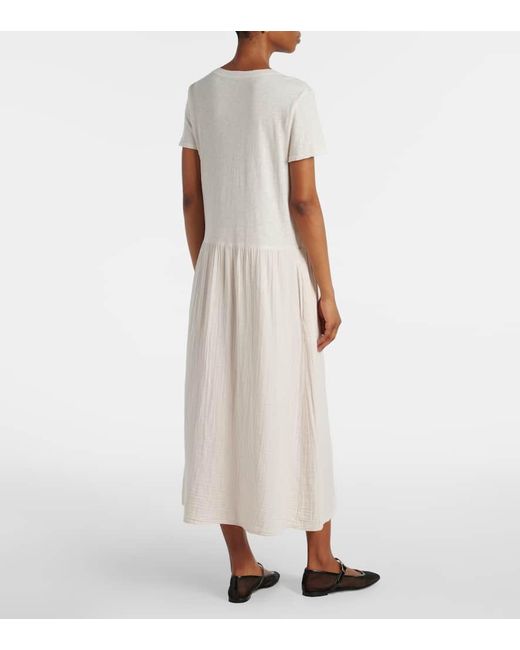Robe Midi En Coton Velvet en coloris White