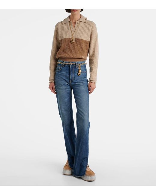 Chloé Natural Nama Suede Platform Sneakers