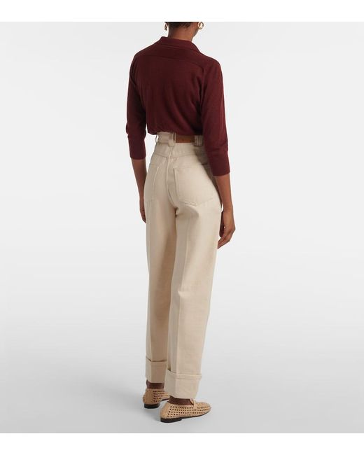 Loro Piana Natural Garey High-Rise Straight Jeans