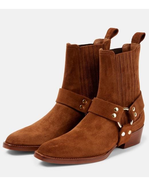 Paris Texas Brown Helena Suede Biker Boots