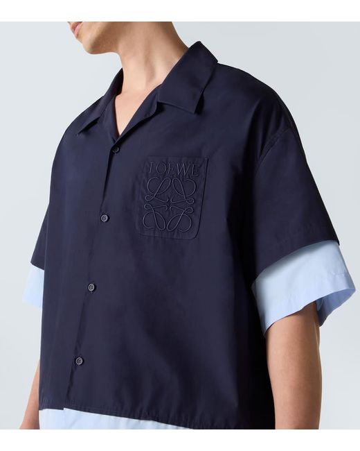 Camisa Bowling De Popelin De Algodon Loewe de hombre de color Blue