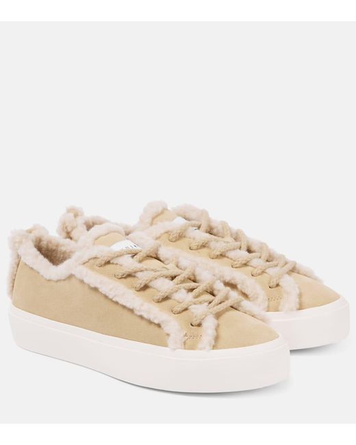 Inuikii Natural Shearling-Lined Suede Sneakers