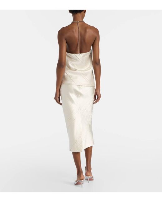 Sportmax White Fatuo Chain-Detail Satin Camisole